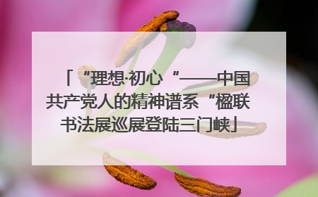 “理想·初心“——中国共产党人的精神谱系“楹联书法展巡展登陆三门峡