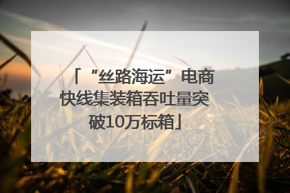 “丝路海运”电商快线集装箱吞吐量突破10万标箱