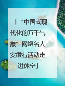 “中国式现代化的万千气象”网络名人安徽行活动走进休宁