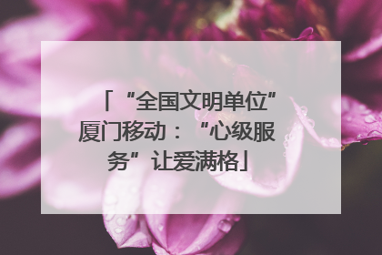 “全国文明单位”厦门移动：“心级服务”让爱满格