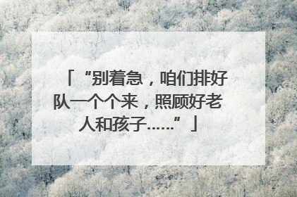 “别着急，咱们排好队一个个来，照顾好老人和孩子……”