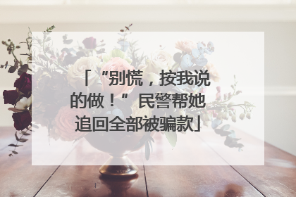 “别慌，按我说的做！”民警帮她追回全部被骗款