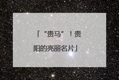 “贵马”！贵阳的亮丽名片