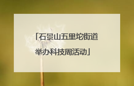 石景山五里坨街道举办科技周活动