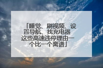 睡觉、刷视频、设置导航、找充电器 这些高速违停理由一个比一个离谱