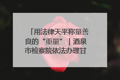 用法律天平称量善良的“重量”｜酒泉市检察院依法办理甘肃首例社区矫正对象见义勇为减刑案