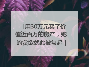 用30万元买了价值近百万的房产，她的贪欲就此被勾起｜今晚九点半