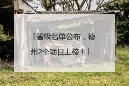 省级名单公布，德州2个项目上榜！