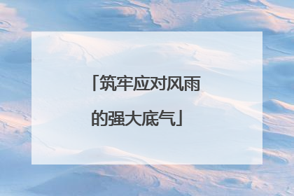 筑牢应对风雨的强大底气