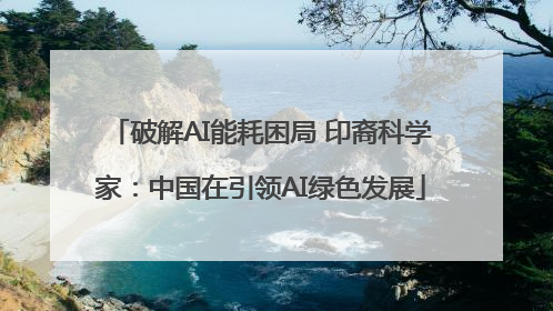 破解AI能耗困局 印裔科学家：中国在引领AI绿色发展