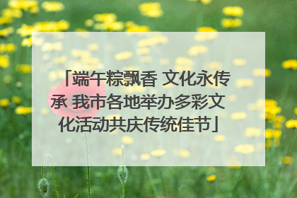 端午粽飘香 文化永传承 我市各地举办多彩文化活动共庆传统佳节