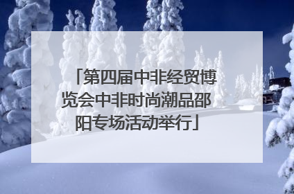 第四届中非经贸博览会中非时尚潮品邵阳专场活动举行