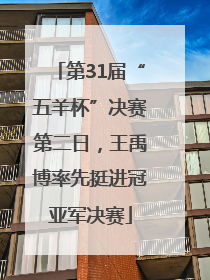 第31届“五羊杯”决赛第二日，王禹博率先挺进冠亚军决赛