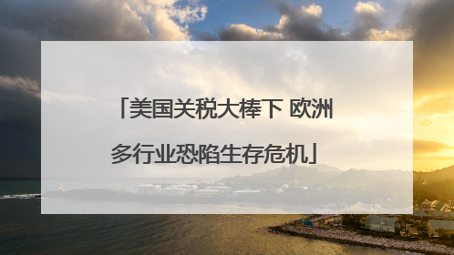 美国关税大棒下 欧洲多行业恐陷生存危机