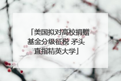 美国拟对高校捐赠基金分级征税 矛头直指精英大学