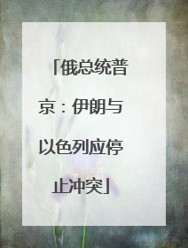 俄总统普京：伊朗与以色列应停止冲突