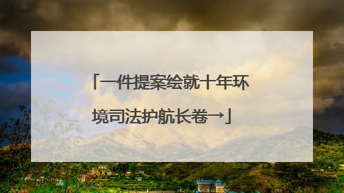 一件提案绘就十年环境司法护航长卷→