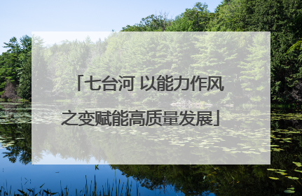 七台河 以能力作风之变赋能高质量发展