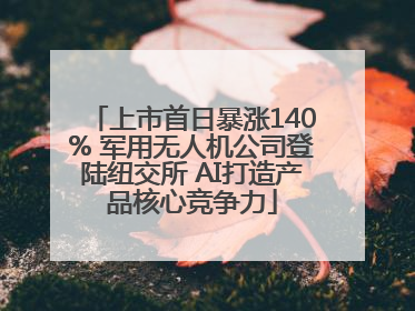 上市首日暴涨140% 军用无人机公司登陆纽交所 AI打造产品核心竞争力