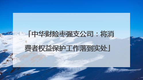 中华财险枣强支公司：将消费者权益保护工作落到实处