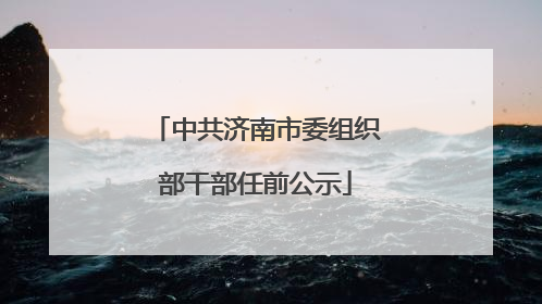 中共济南市委组织部干部任前公示