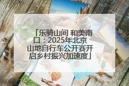 乐骑山间 和美南口：2025年北京山地自行车公开赛开启乡村振兴加速度