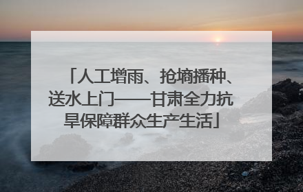 人工增雨、抢墒播种、送水上门——甘肃全力抗旱保障群众生产生活