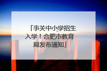 事关中小学招生入学！合肥市教育局发布通知