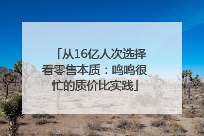从16亿人次选择看零售本质：鸣鸣很忙的质价比实践