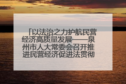 以法治之力护航民营经济高质量发展——泉州市人大常委会召开推进民营经济促进法贯彻实施座谈会