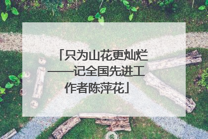 只为山花更灿烂——记全国先进工作者陈萍花