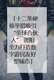 十二条硬核举措吸引“全球合伙人” 资阳全力打造数字游民友好型城市