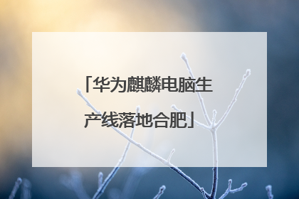 华为麒麟电脑生产线落地合肥