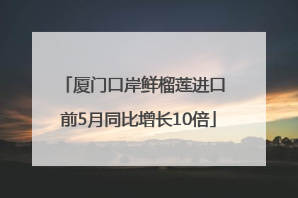 厦门口岸鲜榴莲进口 前5月同比增长10倍