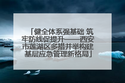 健全体系强基础 筑牢防线促提升——西安市莲湖区多措并举构建基层应急管理新格局