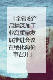 全省农产品精深加工业高质量发展推进会议在绥化海伦市召开