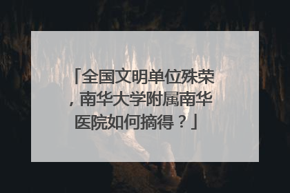 全国文明单位殊荣，南华大学附属南华医院如何摘得？