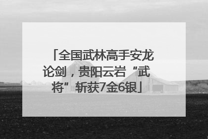 全国武林高手安龙论剑，贵阳云岩“武将”斩获7金6银