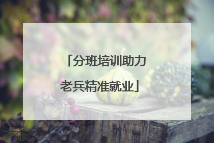 分班培训助力老兵精准就业