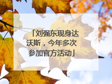 刘强东现身达沃斯，今年多次参加官方活动