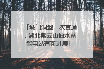城门洞型一次贯通，湖北紫云山抽水蓄能电站有新进展