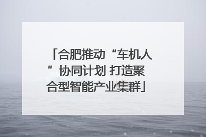 合肥推动“车机人”协同计划 打造聚合型智能产业集群