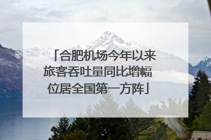 合肥机场今年以来旅客吞吐量同比增幅位居全国第一方阵