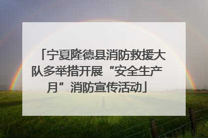 宁夏隆德县消防救援大队多举措开展“安全生产月”消防宣传活动