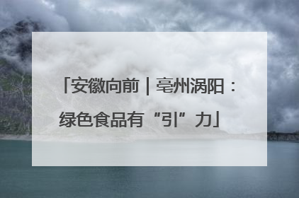安徽向前｜亳州涡阳：绿色食品有“引”力
