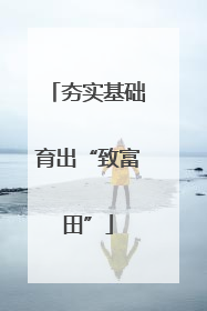夯实基础育出“致富田”