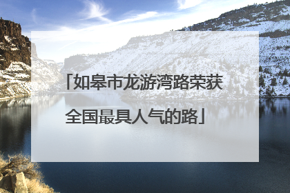 如皋市龙游湾路荣获全国最具人气的路