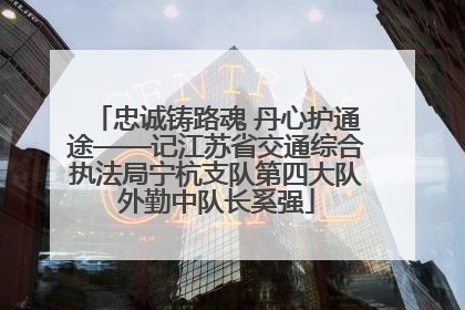 忠诚铸路魂 丹心护通途——记江苏省交通综合执法局宁杭支队第四大队外勤中队长奚强