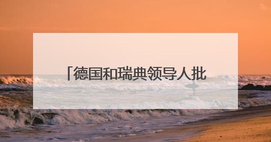 德国和瑞典领导人批评以军在加沙的行动