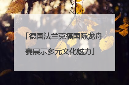 德国法兰克福国际龙舟赛展示多元文化魅力